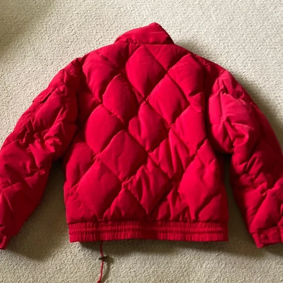 Vintage Eddie Bauer Red Quilted Puffer Down Feather Jacket medium - Picture 5 of 6